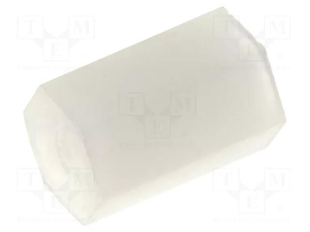 Screwed spacer sleeve; hexagonal; polyamide; M2; L: 7mm FIX&FASTEN FIX-HP2-7