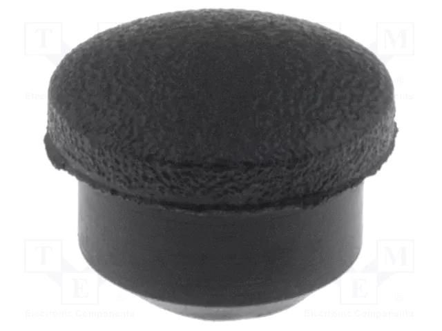 Stopper; elastomer thermoplastic TPE; Øhole: 5.6mm; H: 5mm; black FIX&FASTEN FIX-MHD-5.5