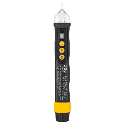 Non-contact voltage tester Deli Tools EDL8011, 12/48-1000V AC (black), Deli Tools EDL8011