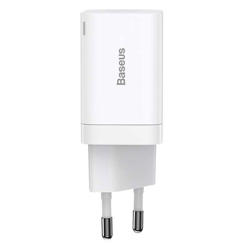 Baseus Super Si Pro Quick Charger USB + USB-C 30W (white), Baseus CCSUPP-E02