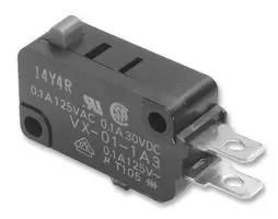 MICROSW, SPST, 0.25A, 100VDC/SOLDER LUG D2RV-E