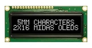 OLED, 16X2, WHITE, W/T, 4 FONT SETS MCOB21605GX-EWP