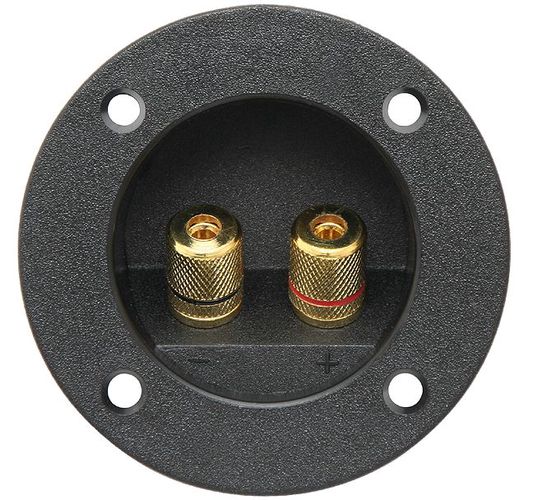 Speaker socket, panel mounting, soldered conntacts, gold plated AU/H-SP-FG-apvalus