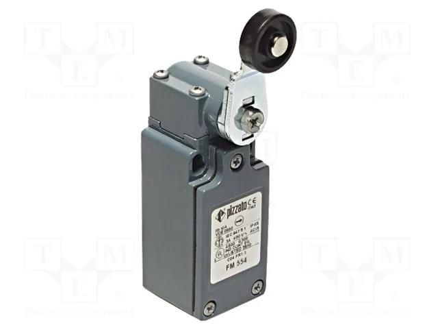Limit switch; lever R 40mm, plastic roller Ø20mm; NO + NC; 10A PIZZATO ELETTRICA FM554
