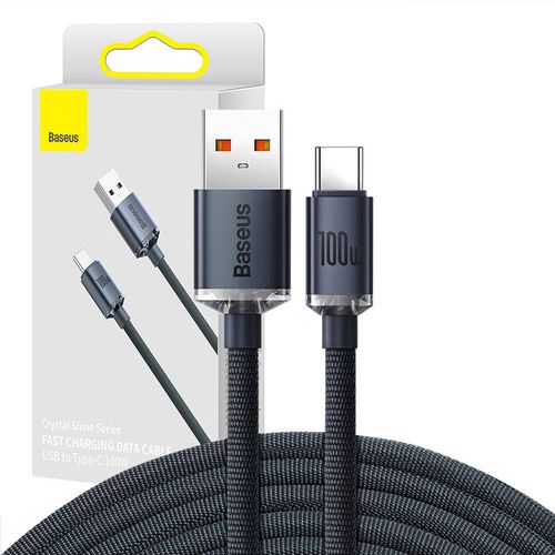Baseus Crystal Shine cable USB to USB-C, 100W, 2m (black), Baseus CAJY000501