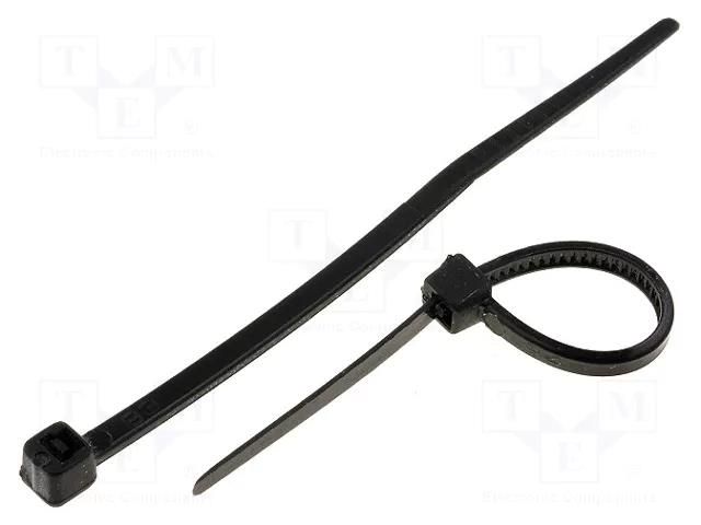 Cable tie; L: 75mm; W: 2.4mm; black; polyamide; 78.5N; Ømax: 15mm KSS WIRING CV-075B