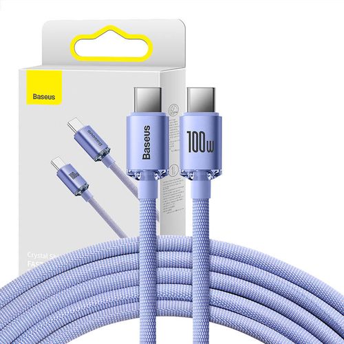 Baseus Crystal Shine cable USB-C to USB-C, 100W, 1.2m (purple), Baseus CAJY000605