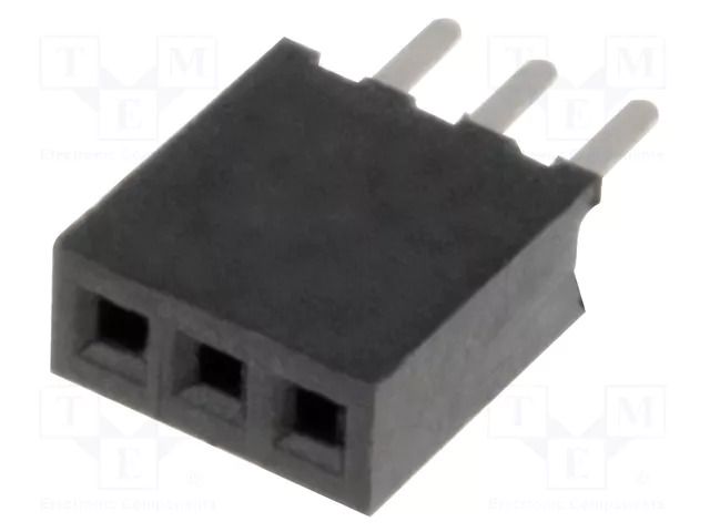 Connector: pin strips; socket; female; PIN: 3; THT; straight; 1A CONNFLY DS1065-01-1X3S8BV