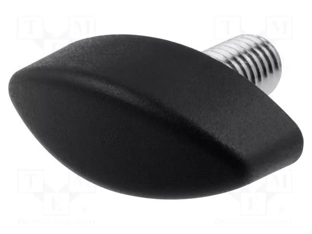 Knob wing; Ext.thread: M8; 16mm; H: 19mm; polyamide; W: 48mm ELESA+GANTER CT.476/48P-M8X16