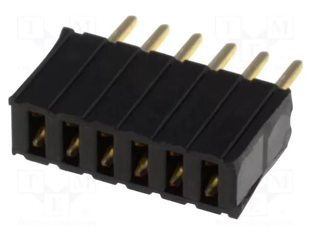 Connector: pin strips; socket; female; PIN: 6; straight; THT; 1.27mm CONNFLY DS1065-07-1X6S8BV