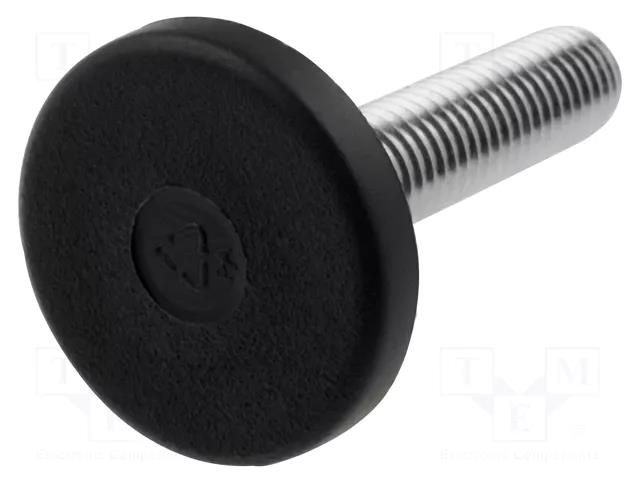 Foot; rigid,with lever; Base dia: 40mm; M10; technopolymer PA ELESA+GANTER LX.40-SW17-M10X30