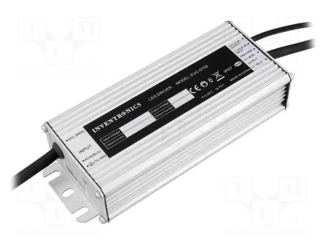 Power supply: switching; LED; 75W; 107÷214V; 350mA; 90÷305VAC; IP67 INVENTRONICS EUC-075S035DV