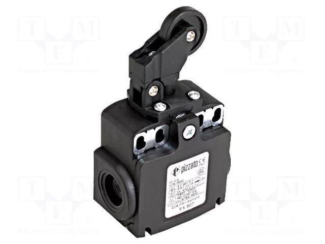 Limit switch; plastic roller Ø22mm; NO + NC; 10A; max.500VAC PIZZATO ELETTRICA FX507