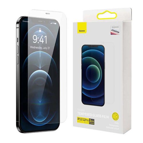 Baseus Tempered Glass Transparent 0.3mm (6.1inch) for iPhone 12/12 Pro (2pcs), Baseus SGBL060702