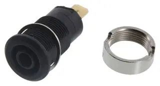 4MM BANANA JACK, SCREW MOUNT, QC TAB, 24A, 1 KV, BLACK 23AH8725 23.3000-21