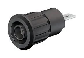 4MM BANANA JACK, PRESS-FIT, 24A, 1 KV, BLACK 23AH8733 23.3160-21