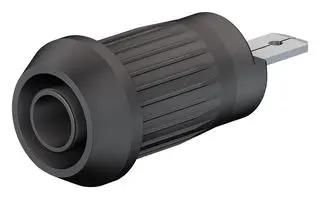 4MM BANANA JACK, QC TAB, BRASS, 20 A, 1 KV, BLACK 23AH8835 66.9685-21