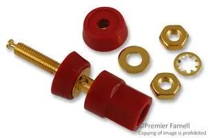BINDING POST, HEX HEAD, 30A, TURRET, RED 5018-2