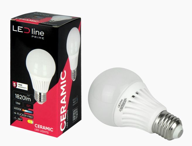 LED bulb E27 13W 4000K 1820lm 140lm/W 170-250V A60 241772-II 5905378201859