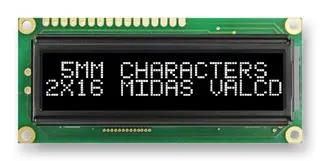 LCD, ALPHA-NUM, 16 X 2, WHITE MC21605G12W-VNMLWI