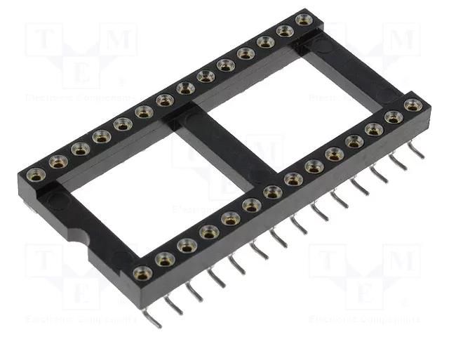 Socket: integrated circuits; DIP28; Pitch: 2.54mm; precision; SMT CONNFLY GOLD-28P-SMD