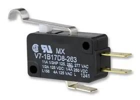MICROSWITCH, ROL LEVER, SPDT, 11A, 250V V7-1B17D8263