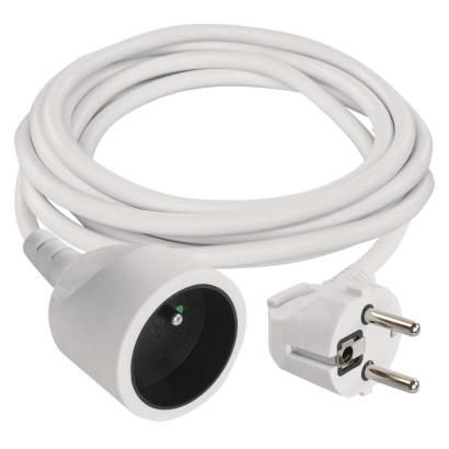 Extension Cord 3m / 1 socket / white / PVC / 1 mm2, EMOS P0113 8595025302120