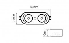 LED module 12V 2W 190lm 170° 6500K IP65, 2x SMD2835 OSRAM LED, 7 year warranty, LED line 243417 5901583243417