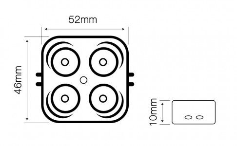 LED module 12V 3W 285lm 170° 6500K IP65, 4x SMD2835 OSRAM LED, 7 year warranty, LED line 243431