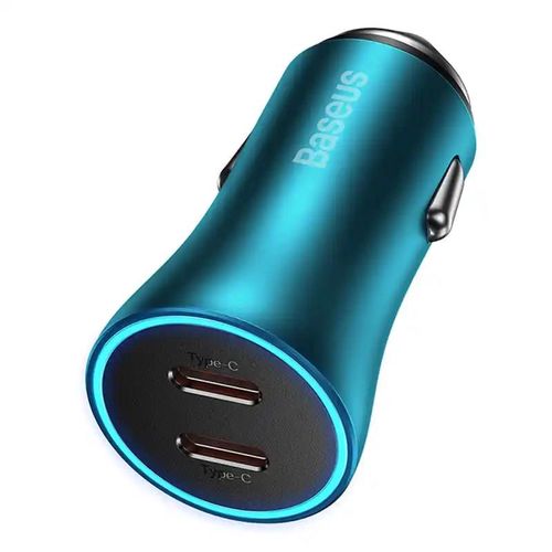 Baseus Golden Contactor Pro car charger, 2x USB-C, 40W (blue), Baseus CGJP000003
