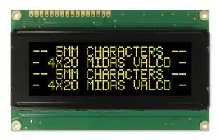 LCD, ALPHA-NUM, 20 X 4, YELLOW-GREEN MC42005A12W-VNMLY