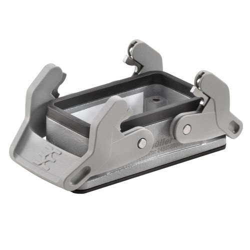 Housing (industry plug-in connectors), Bulkhead housing, Side-locking clamp on lower side, Side-locking clamp replaceable, Size: 4, IP65 (in plugged c Weidmuller 2488580000 04050118541519