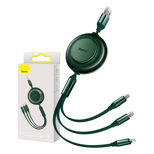 Baseus Bright Mirror 2, USB 3-in-1 cable for micro USB / USB-C / Lightning 3.5A 1.1m (Green), Baseus CAMJ010006
