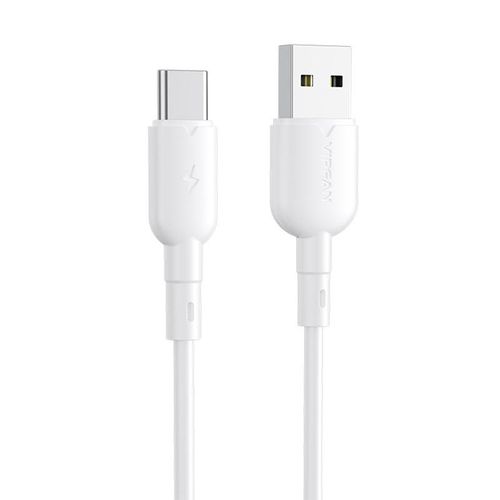 USB to USB-C cable VFAN Colorful X11, 3A, 1m (white), Vipfan X11TC-white