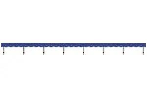 SHORT BAR, SKT, 31MM, 8POLE, BLUE PYDN-31.0-080S