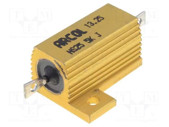 Resistor: wire-wound; with heatsink; screw; 5kΩ; 25W; ±5%; 25ppm/°C ARCOL HS25-5KJ