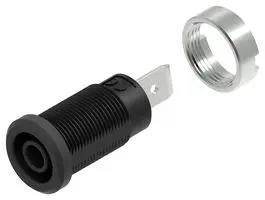 BANANA JACK, 4MM, 36A, QC, BLACK 76-1660