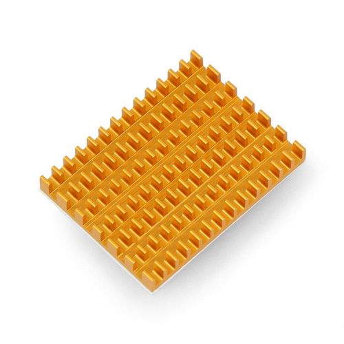 Heatsink 40x30x5mm for Raspberry Pi 4 with thermoconductive tape - gold ODS-15695 5904422324490