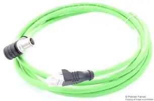 SENSOR CORD, 8P M12 PLUG-RJ45 PLUG, 2M 142M2X59020