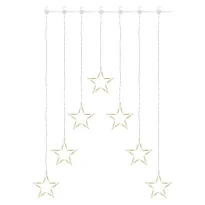 LED Christmas curtain – 7 stars, 67x125 cm, indoor, warm white, EMOS DCGW14 8592920121948