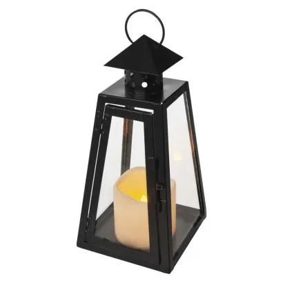 LED lantern, black, square, 26.5 cm, 3x AAA, indoor, vintage, EMOS DCLV18 8592920111260