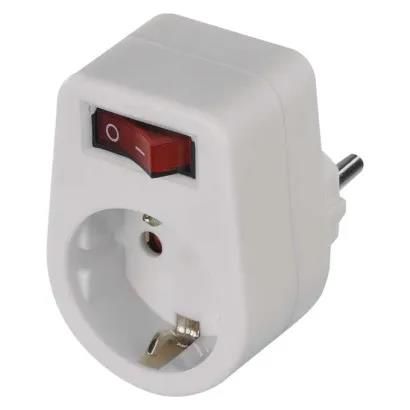 Round Socket SCHUKO white + switch, EMOS P00262 8595025390820