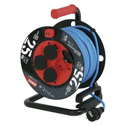 Weatherproof cable reel 25 m / 4 sockets / blue / PVC / 230 V / 1,5 mm2, EMOS P08625W 8592920123577