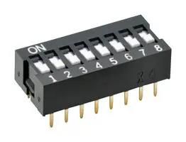 DIP SWITCH, 4POS, SPST, FLAT A6E-4101-N