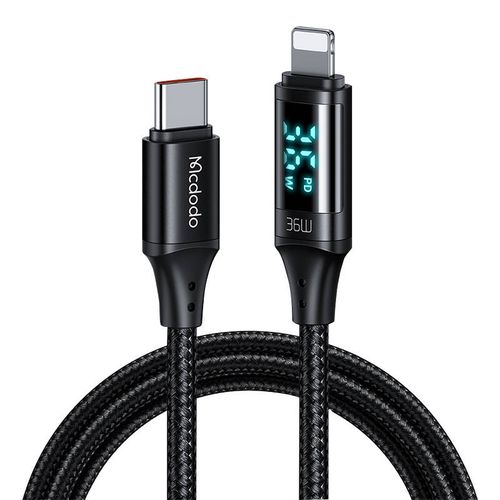 Cable Mcdodo CA-1030 USB-C to Lightning, 36W, 1.2m (black), Mcdodo CA-1030
