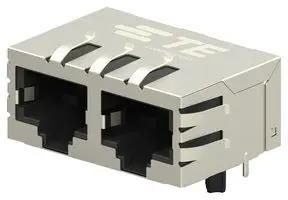 RJ45 CONNECTOR, JACK, 8P8C, 2PORT, TH 5-2301996-4