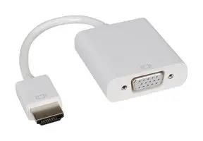 CABLE, HDMI PLUG-VGA SKT, 0.15M, WHITE 12.03.3114