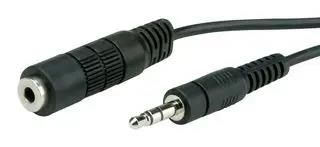 AUDIO CABLE, 3.5MM PLUG-SKT, 2M, BLACK 11.09.4352