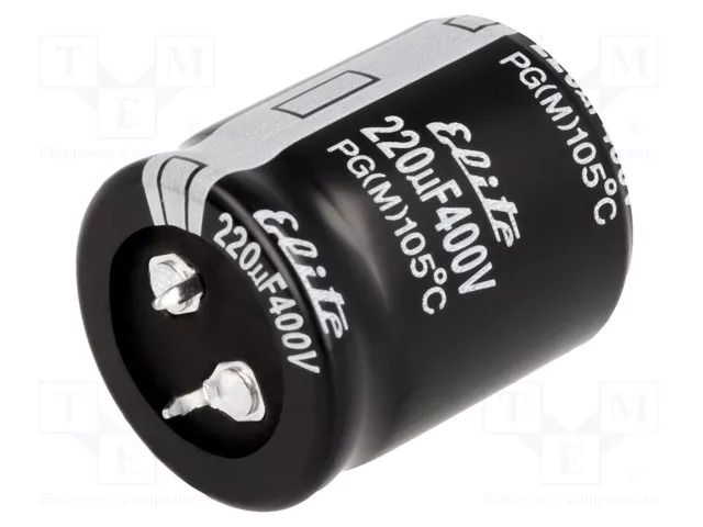 Capacitor: electrolytic; SNAP-IN; 220uF; 400VDC; Ø30x35mm; ±20% Elite PG2G221MND3035