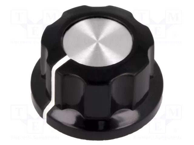 Knob; with flange; bakelite; Øshaft: 6.35mm; Ø19x12.7mm; silver SR PASSIVES G22-S